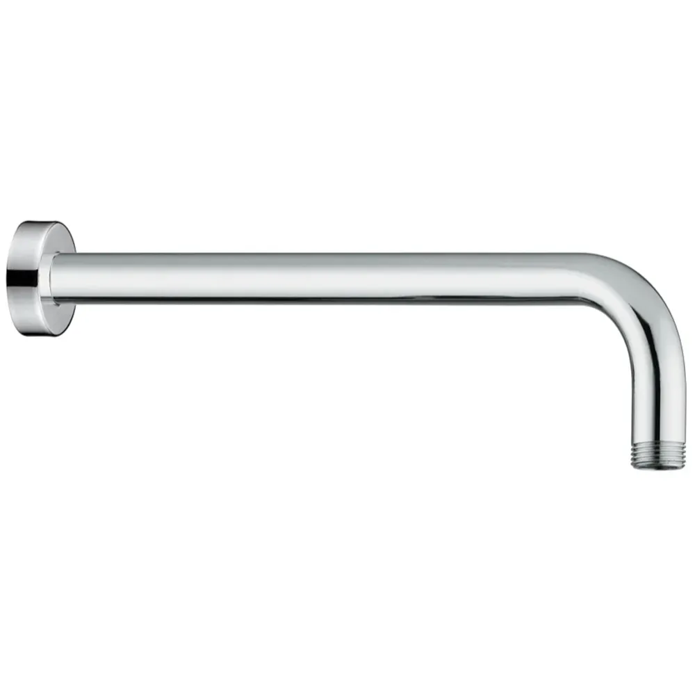 Braccio Doccia Parete 35 cm Design Tondo Acciaio Cromato Attacco Universale