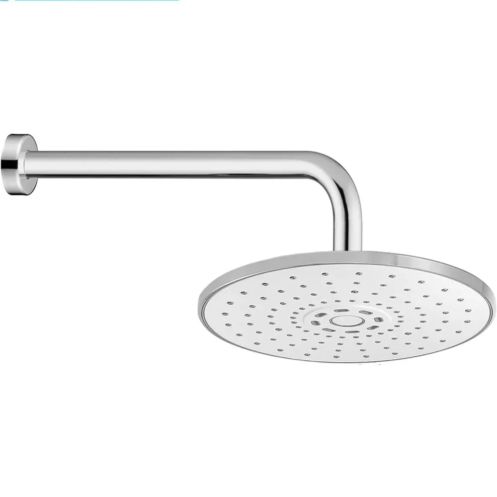 Braccio Doccia Parete 35 cm Design Tondo Acciaio Cromato Attacco Universale
