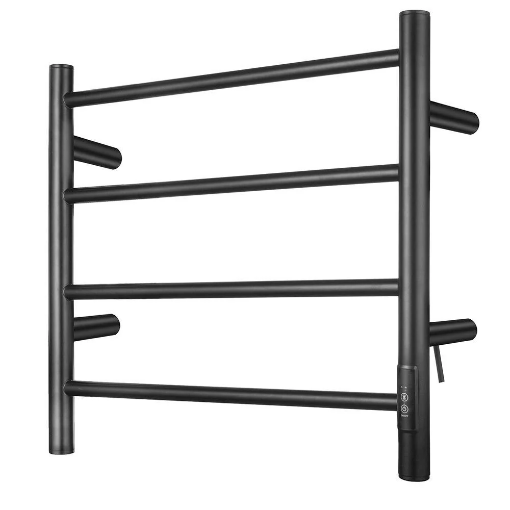 Scaldasalviette Termoarredo Elettrico Bagno Asciugabiancheria 4 Elementi Nero