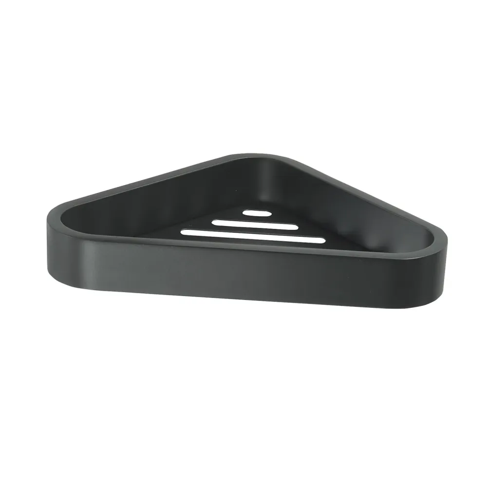 Portaoggetti angolare doccia Acciaio Inox AISI 304 e Cromall Outline di Gedy - Nero Matt