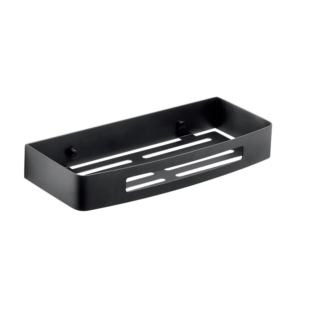 Portaoggetti rettangolare doccia Nerva di Gedy Acciaio Inox - Nero Matt