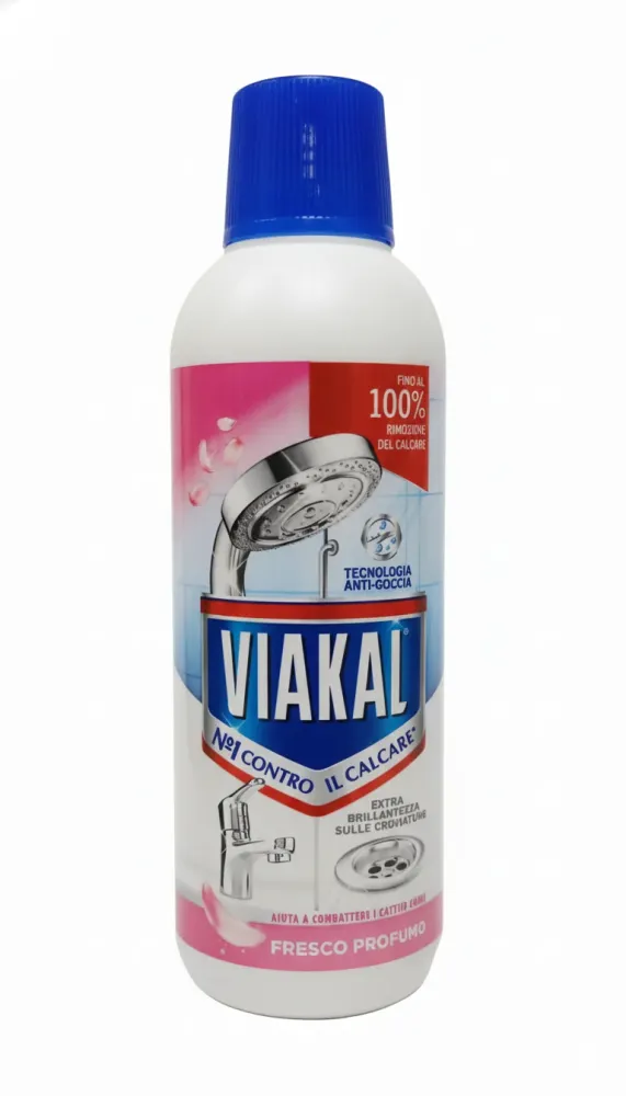 VIAKAL N°1 Anticalcare Liquido 470ml | 100% Rimozione del Calcare | Tecnologia Idro-Repellente Anti-Goccia | Extra Brillan...
