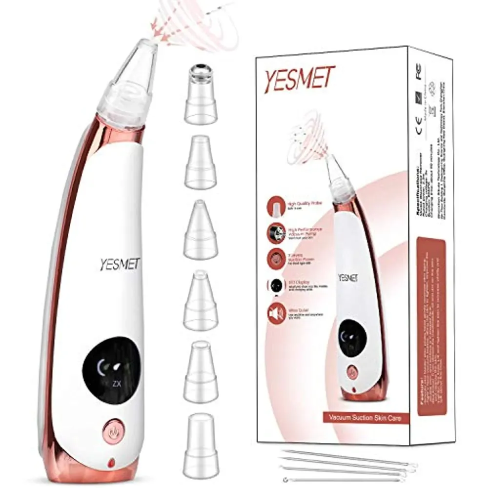 YESMET, detergente per pori e punti neri – [2020 migliorati] porta USB 3, potenza di aspirazione regolabile, aspiratore el...