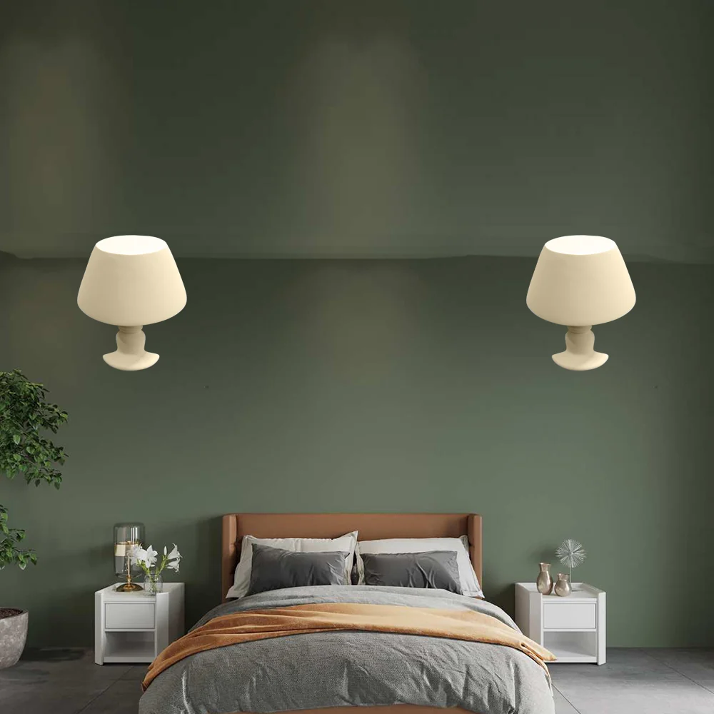 Applique gesso forma lume lampada parete verniciabile E14