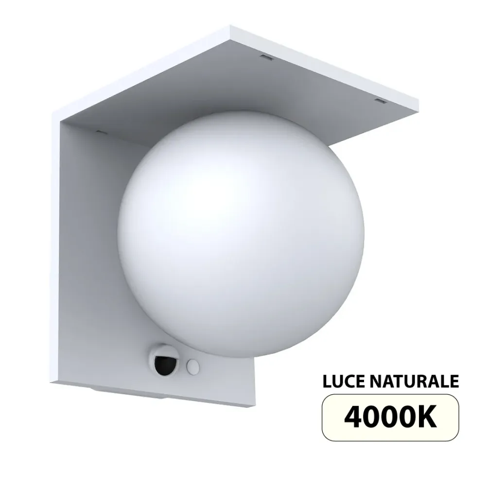 Applique Solare LED MOON BIANCA 5,2W 1000lm 4000K IP65 Ricaricabile