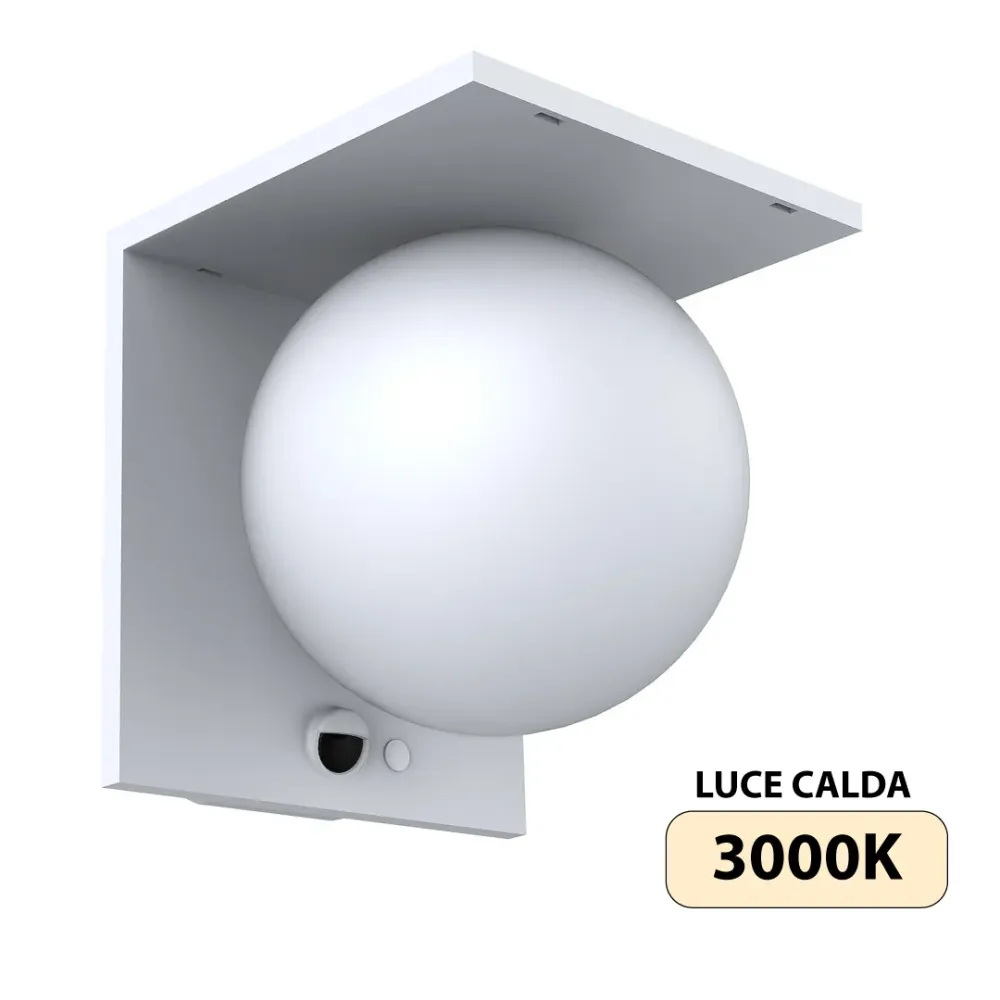 Applique Solare LED MOON BIANCA 5,2W 1000lm 3000K IP65 Ricaricabile