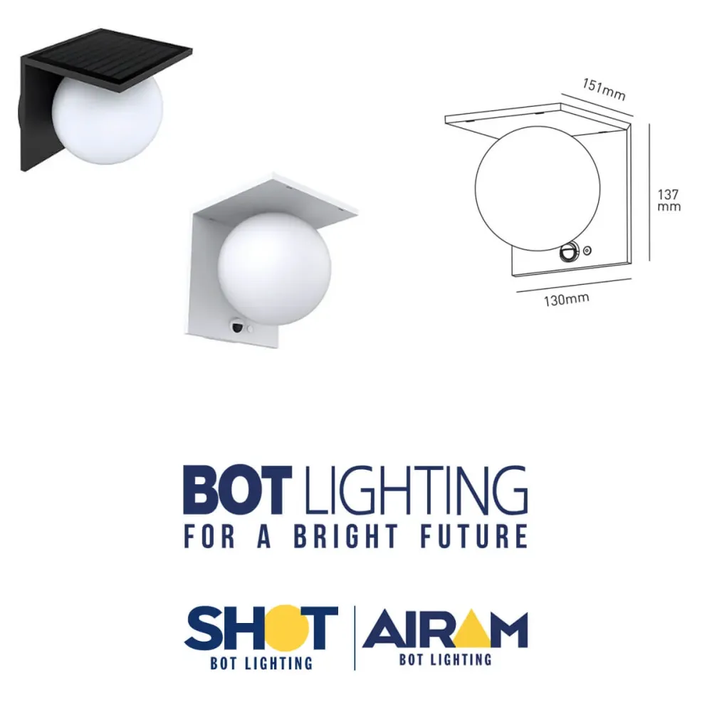 Applique Solare LED MOON BIANCA 5,2W 1000lm 3000K IP65 Ricaricabile