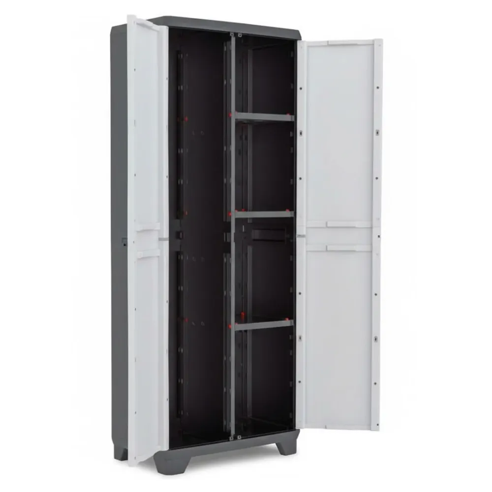 Armadio portascope KETER Linear grigio effetto legno 2 ante 68x39x173cm esterno