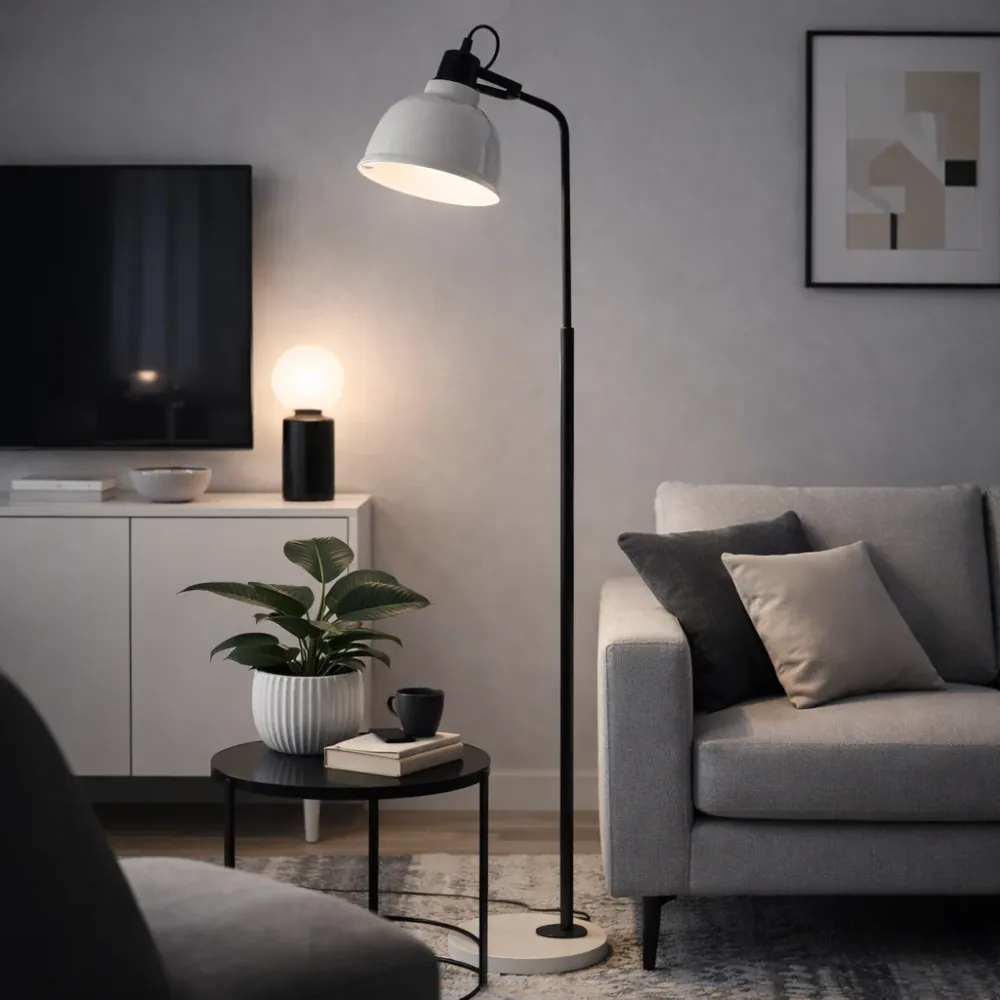 Lampada da Terra Moderna Metallo Bianco 156 cm