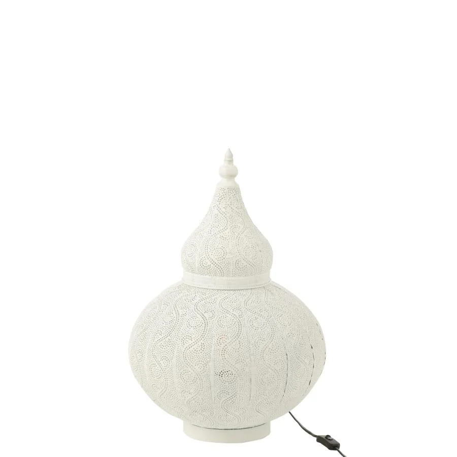 Lanterna da terra decorativa metallo bianco 65 cm