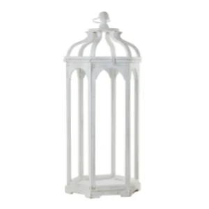 Lanterna legno bianco - h 82 cm