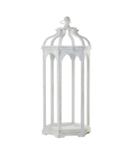 Lanterna legno bianco - h 82 cm