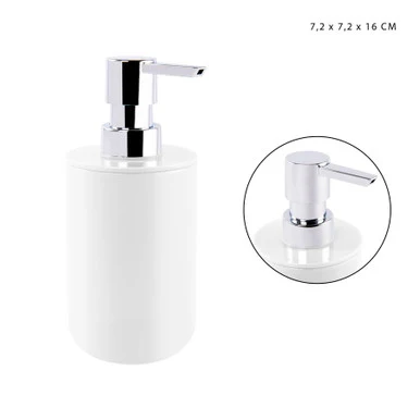 Dc Casa Porta Sapone Liquido Plastica 7.2X7.2X16Cm Bianco