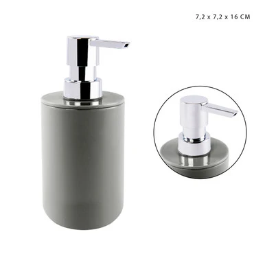 Dc Porta Sapone Liquido Plastica 7.2X7.2X16Cm Grigio