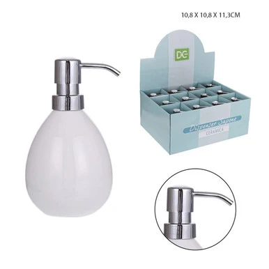 Dc Portasapone Liquido Ceramica 9.2X9.2X17.3Cm Bianco