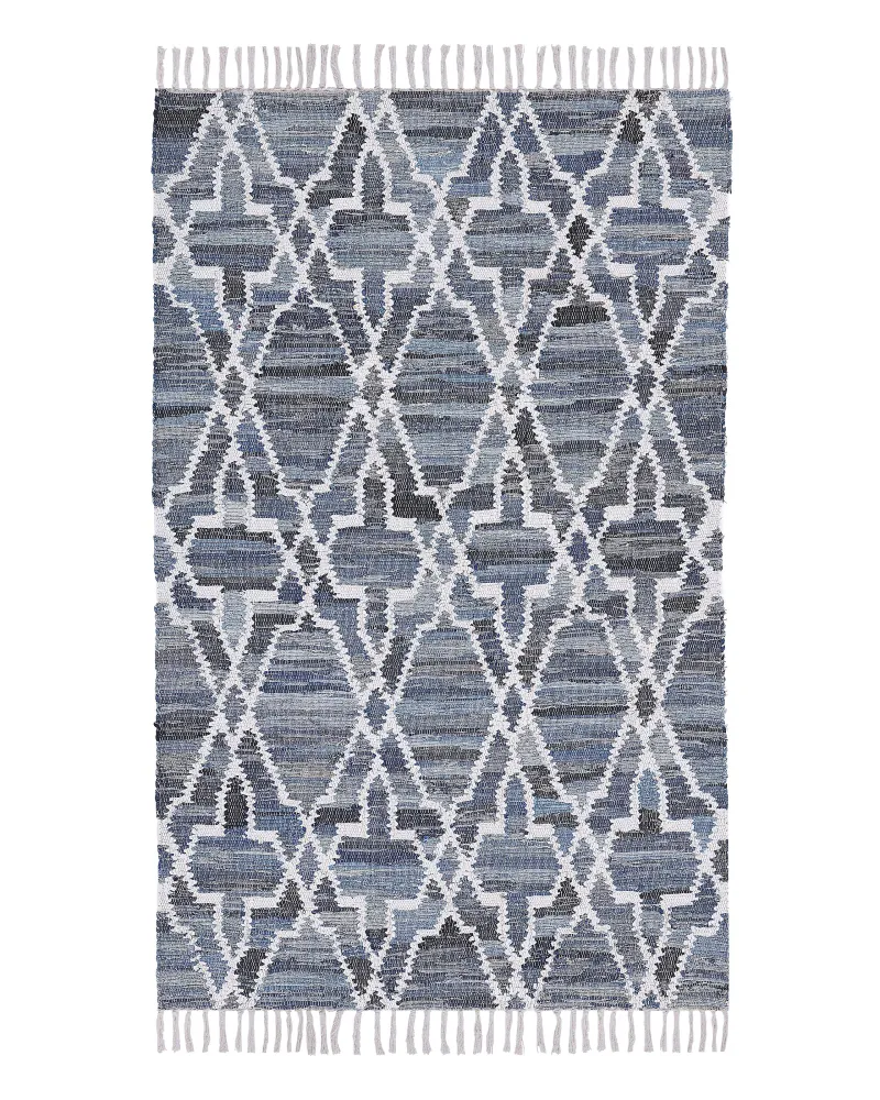 Cotton Area Rug 140 x 200 cm Blue ADIYAMAN