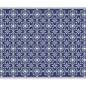 Tappeto interni o esterni effetto piastrelle di cemento 150 x 200 cm Blu BAYONA con 6 Mesi di Garanzia
