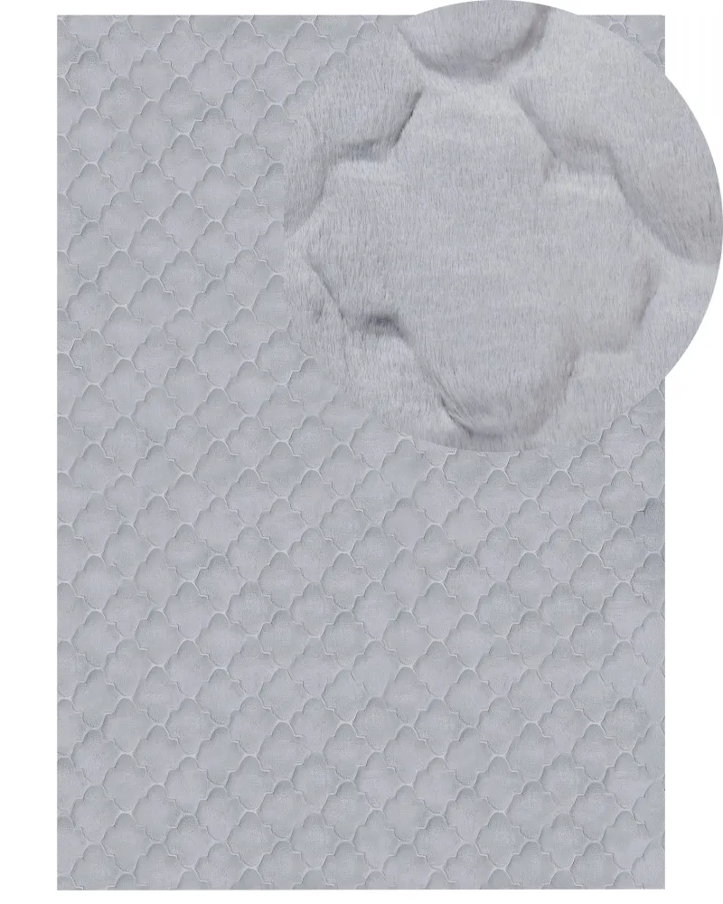 Tappeto pelle sintetica grigio 160 x 230 cm GHARO