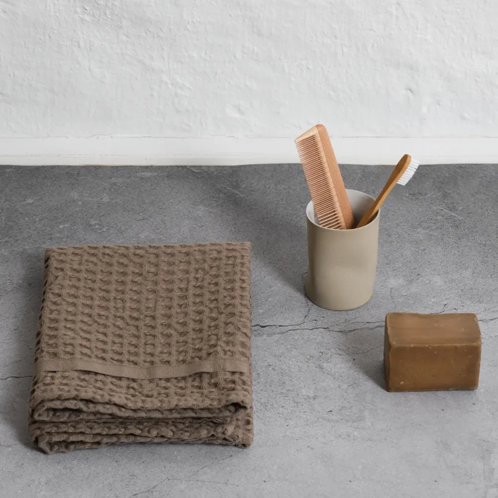 Big Waffle Towel 50x75cm Clay Organic Cotton Lana