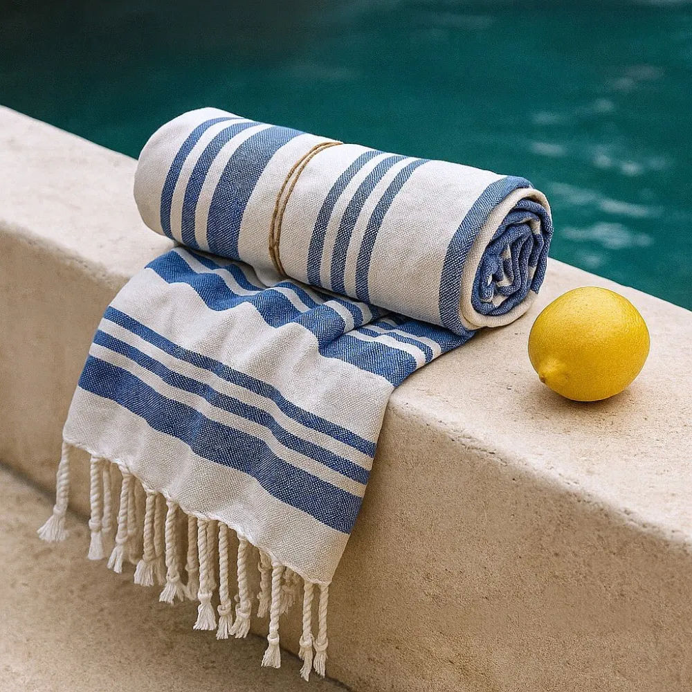 Asciugamano Spa Blu Oceano 90x170cm Hamman