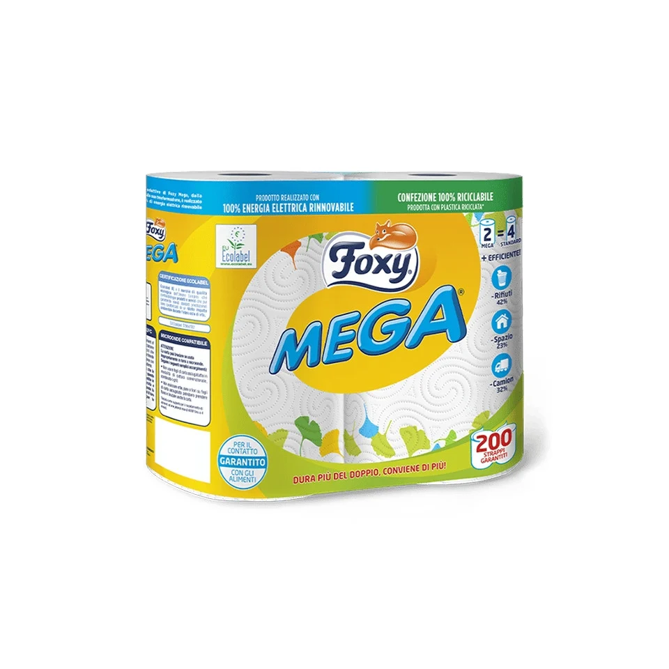 Foxy Mega Carta Cucina Decorata 2 Veli Rotoli 2
