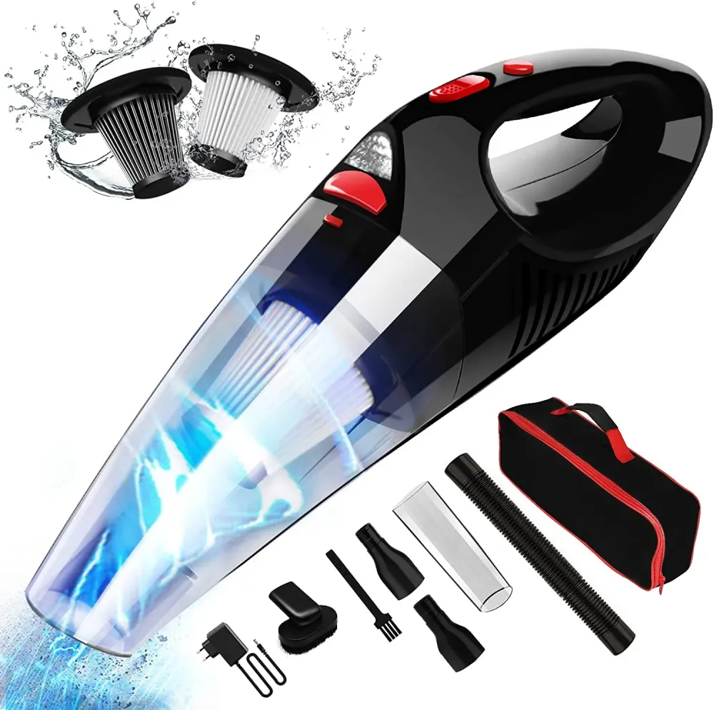 RIKIN Aspirabriciole Senza Fili Aspirapolvere Portatile 3 1 Aspirabriciole Potente 8500PA 120W 12V Aspirapolvere Ricaricab...