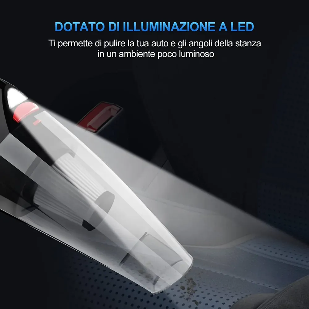 RIKIN Aspirabriciole Senza Fili Aspirapolvere Portatile 3 1 Aspirabriciole Potente 8500PA 120W 12V Aspirapolvere Ricaricab...