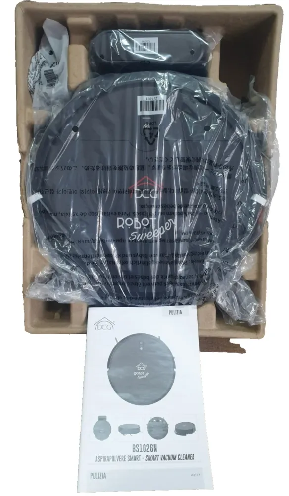 Robot Aspirapolvere DCG BS1026N Sweeper Aspira Lava Pavimenti Nero Telecomando