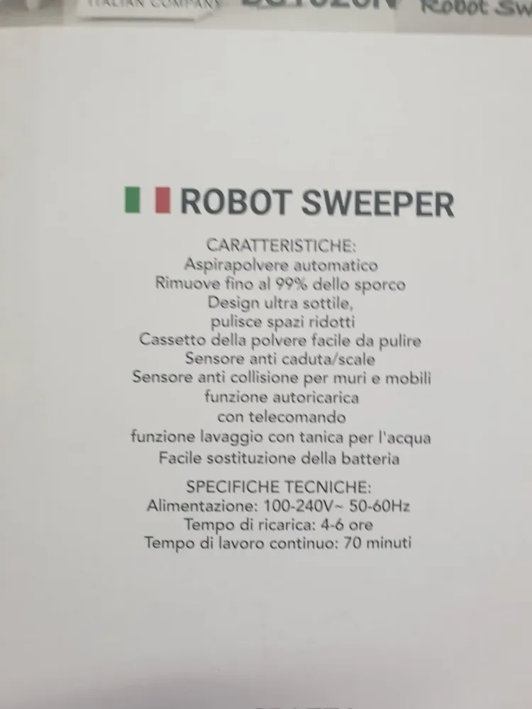 Robot Aspirapolvere DCG BS1026N Sweeper Aspira Lava Pavimenti Nero Telecomando