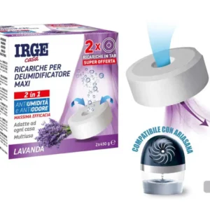Ricarica per deumidificatore irge 450gr alla lavanda - set da 2 pezzi