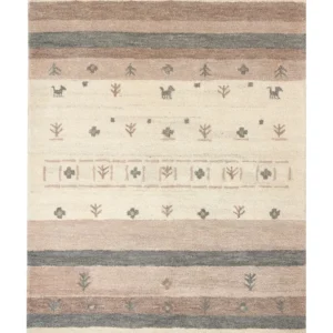 Tappeto Gabbeh lana nocciola e marrone 160 x 230 cm KARLI
