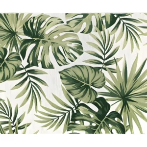 Tappeto da interno o da esterno motivi foglie 150 x 200 cm Verde Etnico PALMO