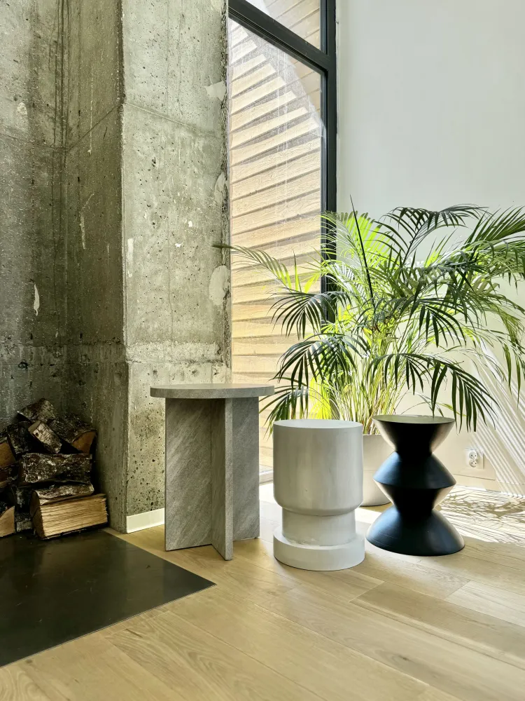 Side Table Stone Effect STANTON con Garanzia 2 Anni