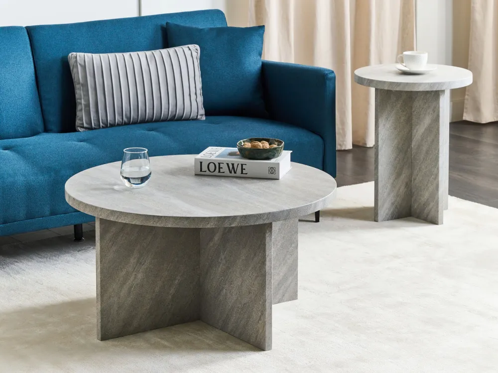 Side Table Stone Effect STANTON con Garanzia 2 Anni