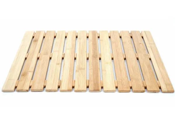 Mendler HWC-E73 tappetino da bagno tappetino da doccia tappeto da bagno bambù antiscivolo 60x50cm 68681