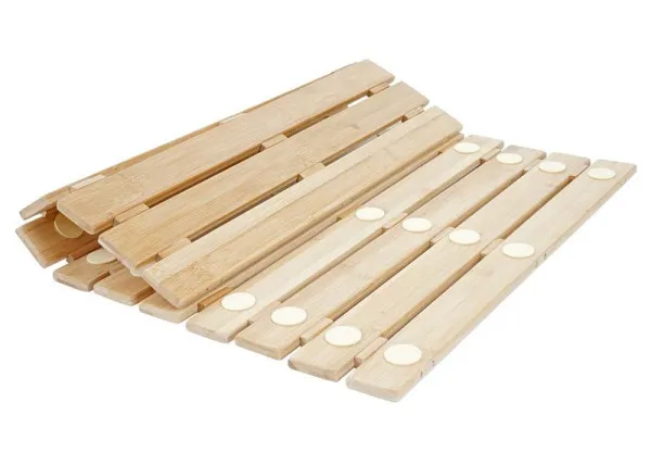 Mendler HWC-E73 tappetino da bagno tappetino da doccia tappeto da bagno bambù antiscivolo 60x50cm 68681