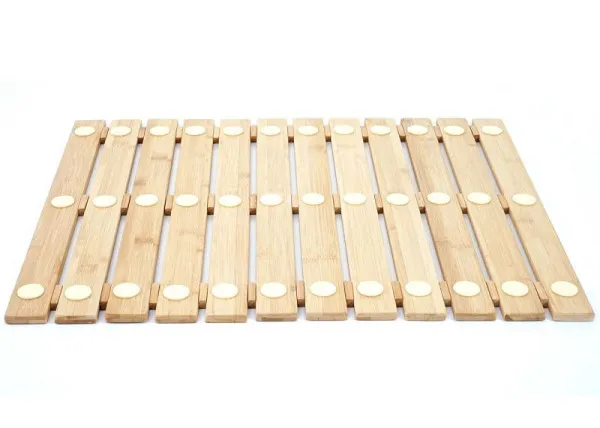 Mendler HWC-E73 tappetino da bagno tappetino da doccia tappeto da bagno bambù antiscivolo 60x50cm 68681