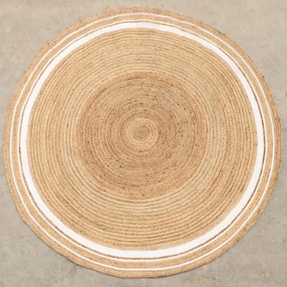 Dutch Lifestyle Tappeto Jaipur Iconico 150 cm Rotondo Naturale e Crema