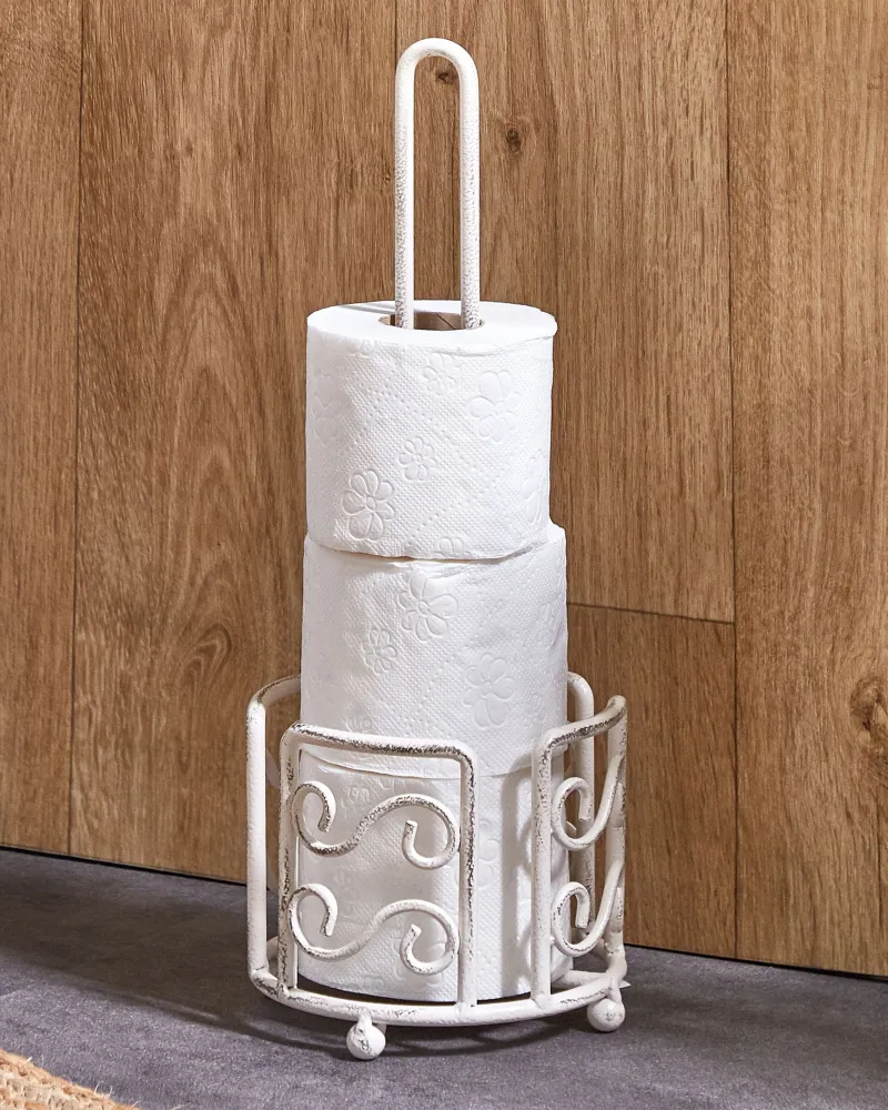 Freestanding Metallico Toilet Paper Holder White MANDI