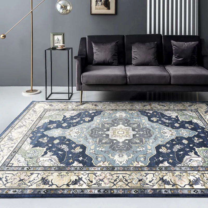 Simpatico tappeto marocchino con stampa simmetrica multicolore, tappeto antiscivolo, lavabile lavatrice, adatto agli anima...