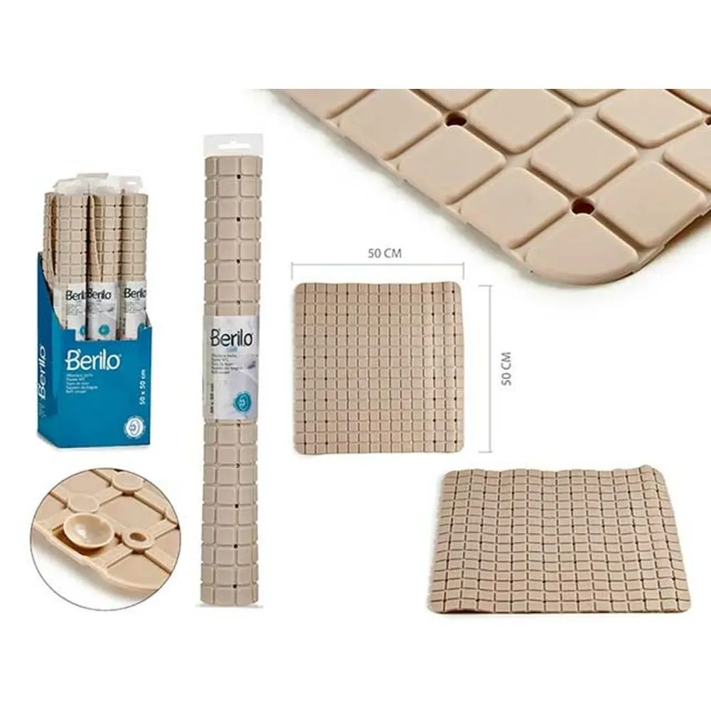 Tappeto da bagno Berilo AR1910103 Crema 0,03 x 50 x 50 cm (6 Unità)