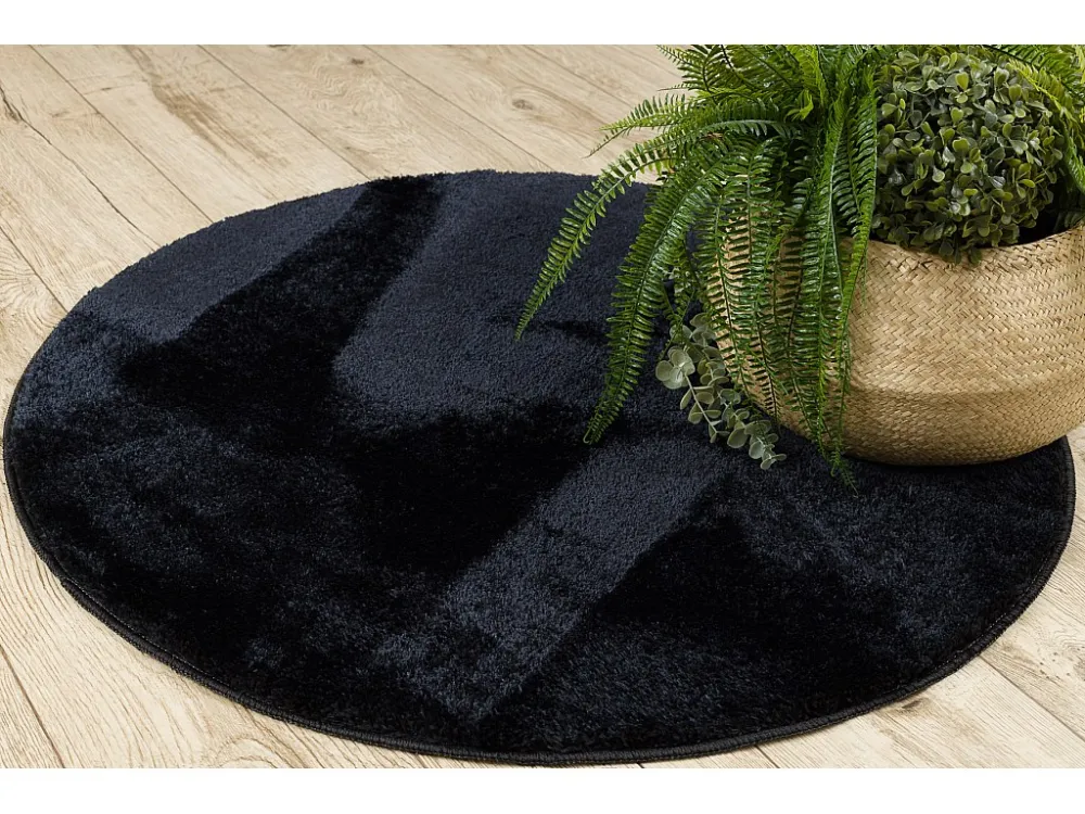 Tappeto da bagno SANTA cerchio pianura antiscivolo, soffice - nero cercle 67 cm
