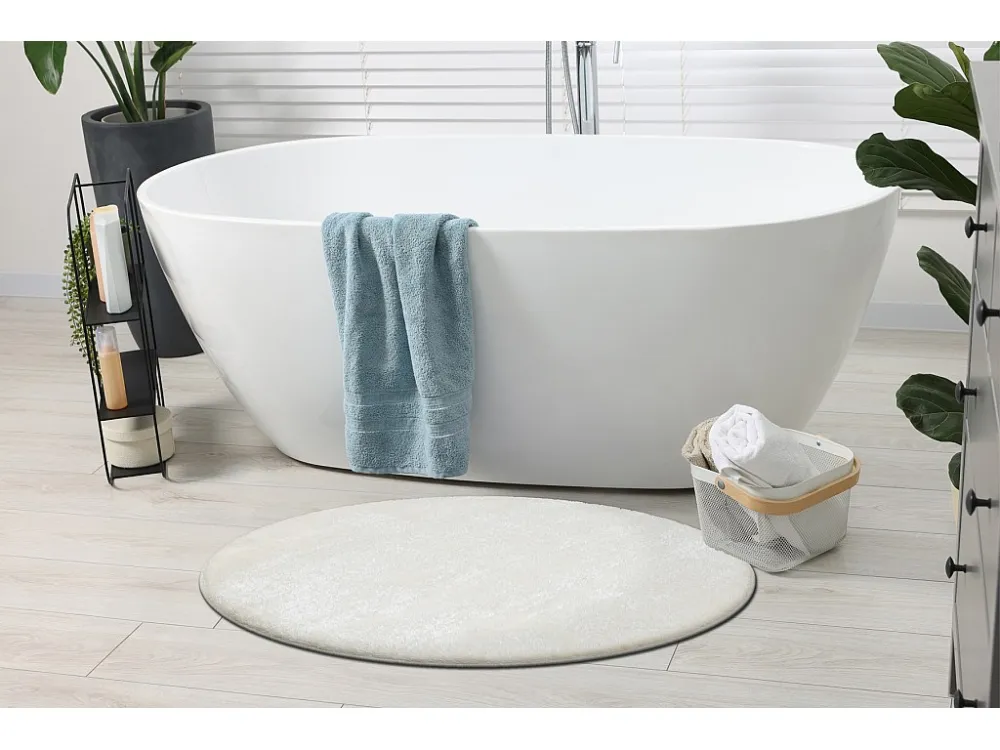Tappeto da bagno SANTA cerchio pianura antiscivolo, flessibile - bianco cercle 67 cm