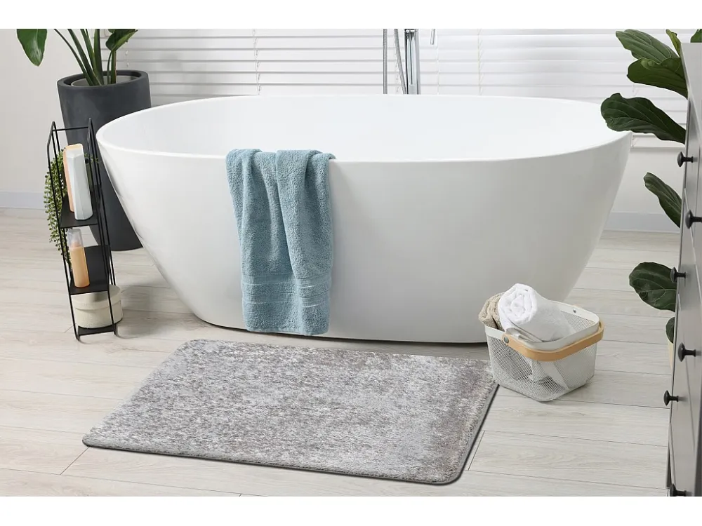 Tappeto da bagno SANTA, pianura antiscivolo, soffice - grigio 60x100 cm