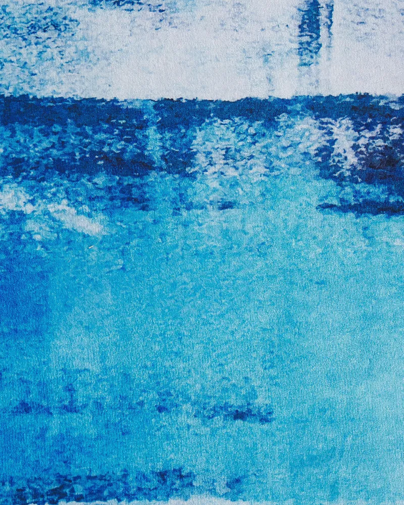 Tappeto blu multicolore 140 x 200 cm stampa 3d pelo corto contemporaneo