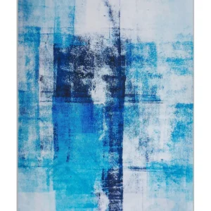 Tappeto blu multicolore 160 x 230 cm stampa 3d pelo corto innovativo