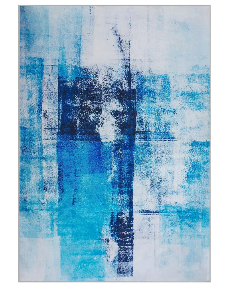 Tappeto blu multicolore 160 x 230 cm stampa 3d pelo corto innovativo