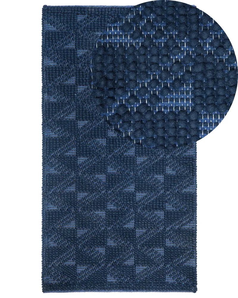 Tappeto blu tenebroso 80 x 150 cm pelo corto SAVRAN