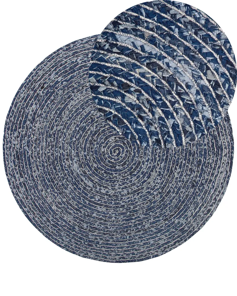 Tappeto cotone blu cupo ⌀ 140 cm BULUCA