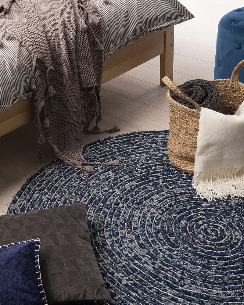 Tappeto cotone blu cupo ⌀ 140 cm BULUCA